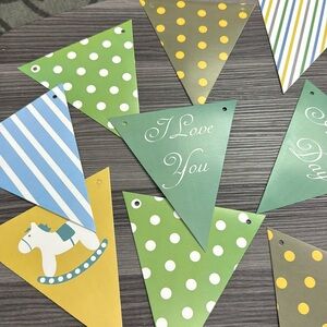 I Love You, Happy Day, pennant banner new in excellent condition